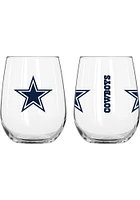 Dallas Cowboys 16OZ Gameday Curved Stemless Wine Glass - Navy Blue