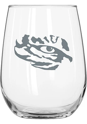 LSU Tigers 16OZ Frost Curved Stemless Wine Glass - White