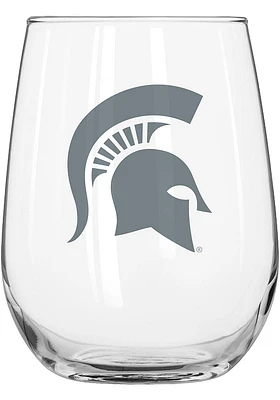 Michigan State Spartans 16OZ Frost Curved Stemless Wine Glass - Green