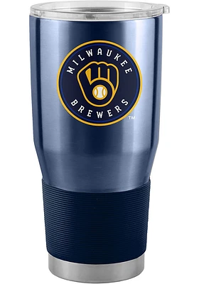 Logo Brands Milwaukee Brewers Gameday 30oz Stainless Steel Tumbler - Navy Blue