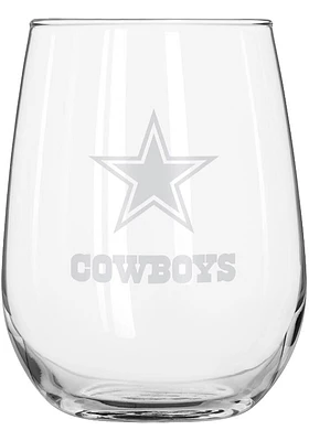 Dallas Cowboys 16OZ Frost Curved Stemless Wine Glass - White