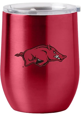 Arkansas Razorbacks 16oz Gameday Curved Stainless Steel Stemless - Cardinal