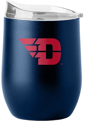 Dayton Flyers 16 oz Flipside Powder Coat Curved Stainless Steel Stemless