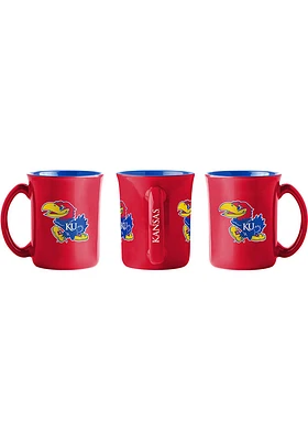 Kansas Jayhawks 15 oz Cafe Ceramic Mug - Red