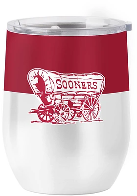 Oklahoma Sooners 16 oz Colorblock SS Curved Stainless Steel Stemless - Crimson