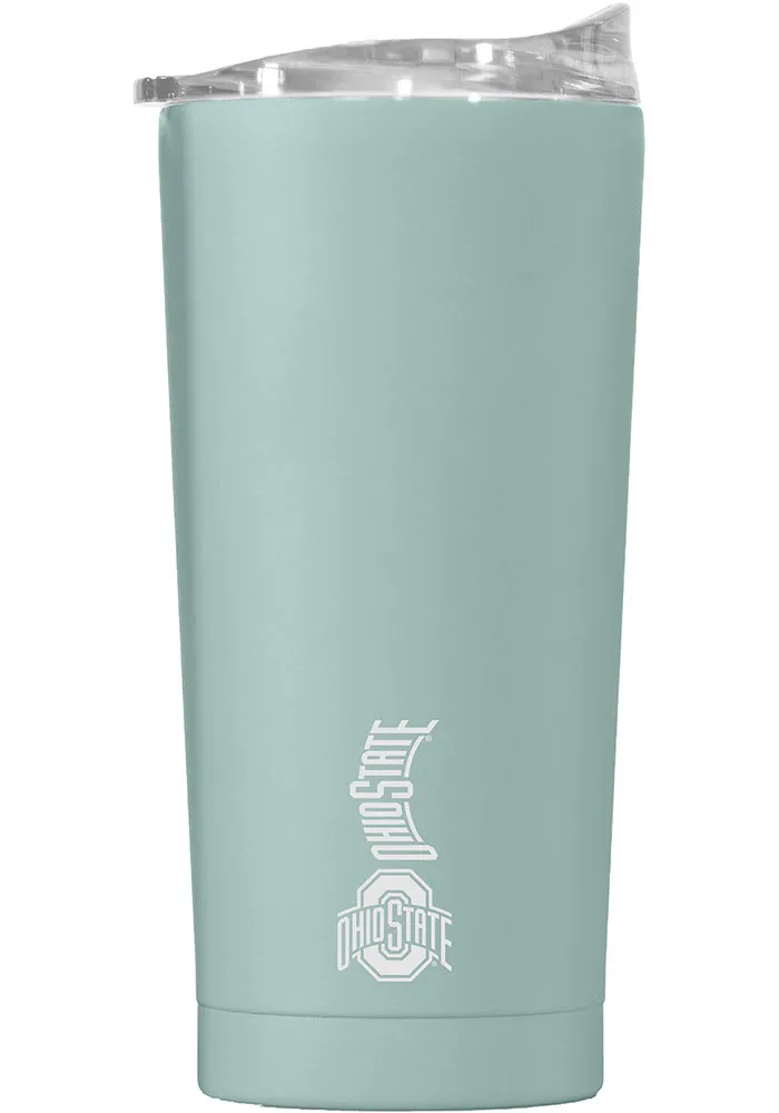 Logo Brands Ohio State Buckeyes 20OZ Powder Coat Stainless Steel Tumbler - Light Blue