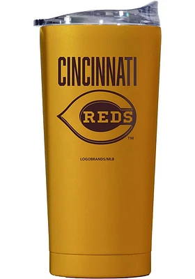 Logo Brands Cincinnati Reds 20OZ Powder Coat Stainless Steel Tumbler