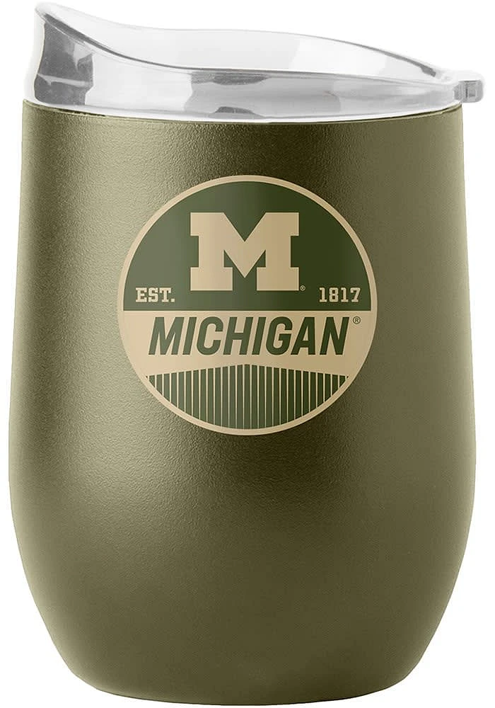 Michigan Wolverines 16OZ Powder Coat Stainless Steel Stemless