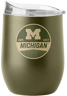Michigan Wolverines 16OZ Powder Coat Stainless Steel Stemless