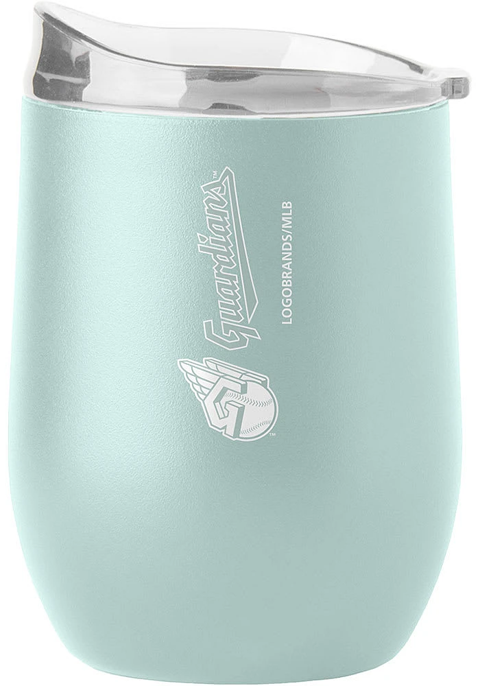 Cleveland Guardians Script 16OZ Powder Coat Stainless Steel Stemless - Navy Blue