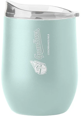 Cleveland Guardians Script 16OZ Powder Coat Stainless Steel Stemless - Navy Blue