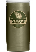 Logo Brands Cleveland Guardians 12OZ Slim Can Powder Coat Stainless Steel Coolie