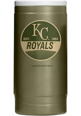 Logo Brands Kansas City Royals 12OZ Slim Can Powder Coat Stainless Steel Coolie