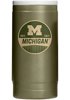 Logo Brands Michigan Wolverines 12OZ Slim Can Powder Coat Stainless Steel Coolie