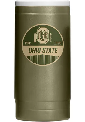 Logo Brands Ohio State Buckeyes 12OZ Slim Can Powder Coat Stainless Steel Coolie