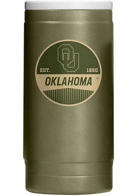 Logo Brands Oklahoma Sooners 12OZ Slim Can Powder Coat Stainless Steel Coolie