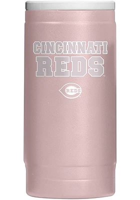 Cincinnati Reds Wordmark 12OZ Slim Can Powder Coat Stainless Steel Coolie