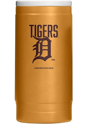 Logo Brands Detroit Tigers 12OZ Slim Can Powder Coat Stainless Steel Coolie