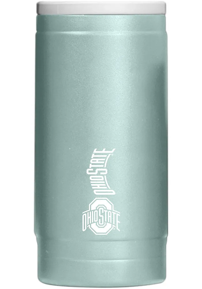 Logo Brands Ohio State Buckeyes 12 OZ Slim Can Powder Coat Stainless Steel Coolie