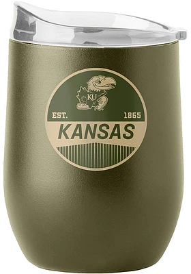 Kansas Jayhawks 16OZ Powder Coat Stainless Steel Stemless