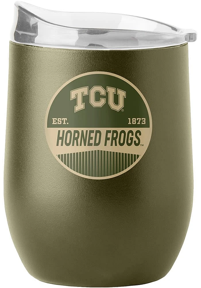 TCU Horned Frogs 16OZ Powder Coat Stainless Steel Stemless