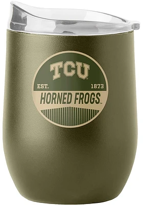 TCU Horned Frogs 16OZ Powder Coat Stainless Steel Stemless