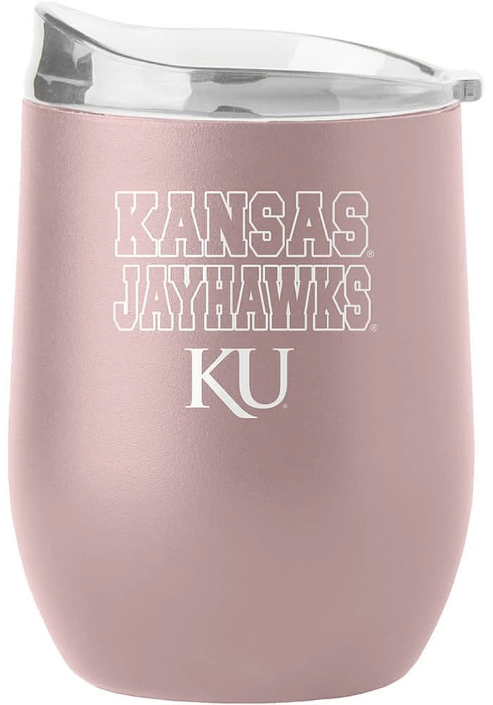 Kansas Jayhawks 16OZ. Powder Coat Stainless Steel Stemless - Blue