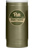 Logo Brands Pitt Panthers 12OZ Slim Can Powder Coat Stainless Steel Coolie