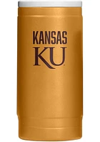 Logo Brands Kansas Jayhawks 12OZ Slim Can Powder Coat Stainless Steel Coolie