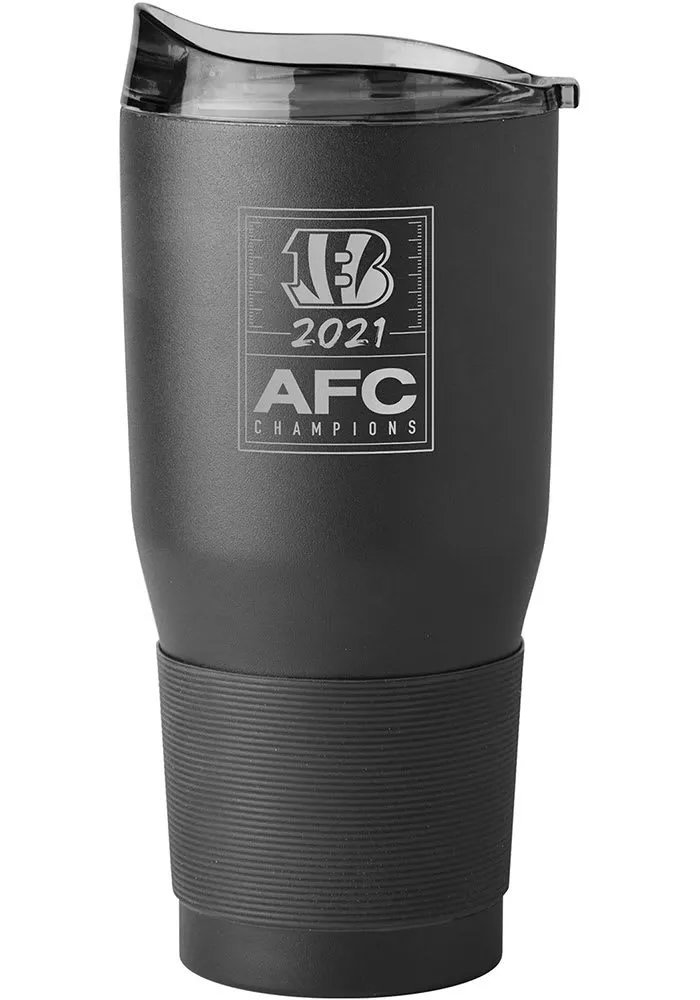 Cincinnati Bengals 2021 Conference Champs 30 oz Powder Coat Stainless Steel Tumbler - Black