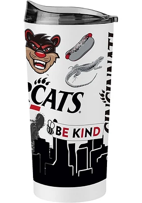 Cincinnati Bearcats 20oz Native Stainless Steel Tumbler - White