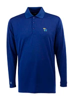 Antigua Kansas Jayhawks Mens Blue Exceed Long Sleeve Polo Shirt