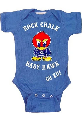 Kansas Jayhawks Baby Blue Hawk Short Sleeve One Piece