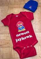 Kansas Jayhawks Baby Red Newest Short Sleeve One Piece