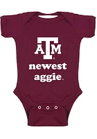 Texas A&M Aggies Baby Maroon Newest Short Sleeve One Piece