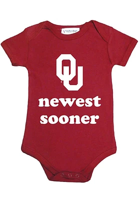 Oklahoma Sooners Baby Crimson Newest Short Sleeve One Piece