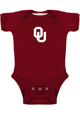 Oklahoma Sooners Baby Crimson Bailey Short Sleeve One Piece