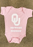 Oklahoma Sooners Baby Pink Newest Sooner Short Sleeve One Piece