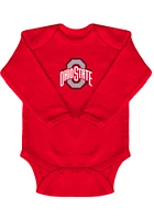 Ohio State Buckeyes Baby Red Logo Style Long Sleeve One Piece