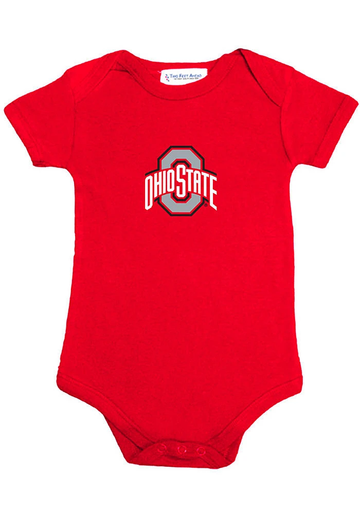 Ohio State Buckeyes Baby Red Logo Design Short Sleeve One Piece