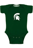 Michigan State Spartans Baby Green Logo Short Sleeve One Piece