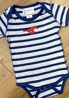 SMU Mustangs Baby Blue Stripe Short Sleeve One Piece