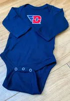 Dayton Flyers Baby Navy Blue Logo Long Sleeve One Piece