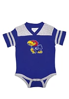 Kansas Jayhawks Baby Blue Football Short Sleeve One Piece