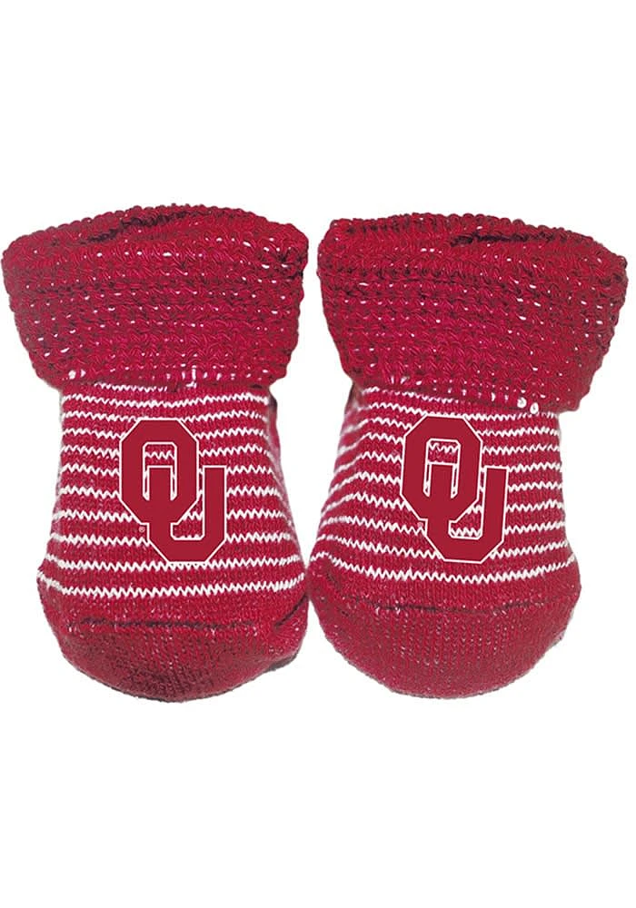 Oklahoma Sooners Stripe Baby Bootie Boxed Set