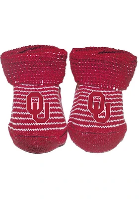 Oklahoma Sooners Stripe Baby Bootie Boxed Set