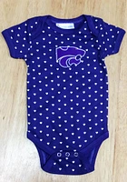 K-State Wildcats Baby Purple Heart Print Short Sleeve One Piece