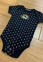 Missouri Tigers Baby Black Heart Short Sleeve One Piece