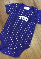 TCU Horned Frogs Baby Purple Heart Short Sleeve One Piece