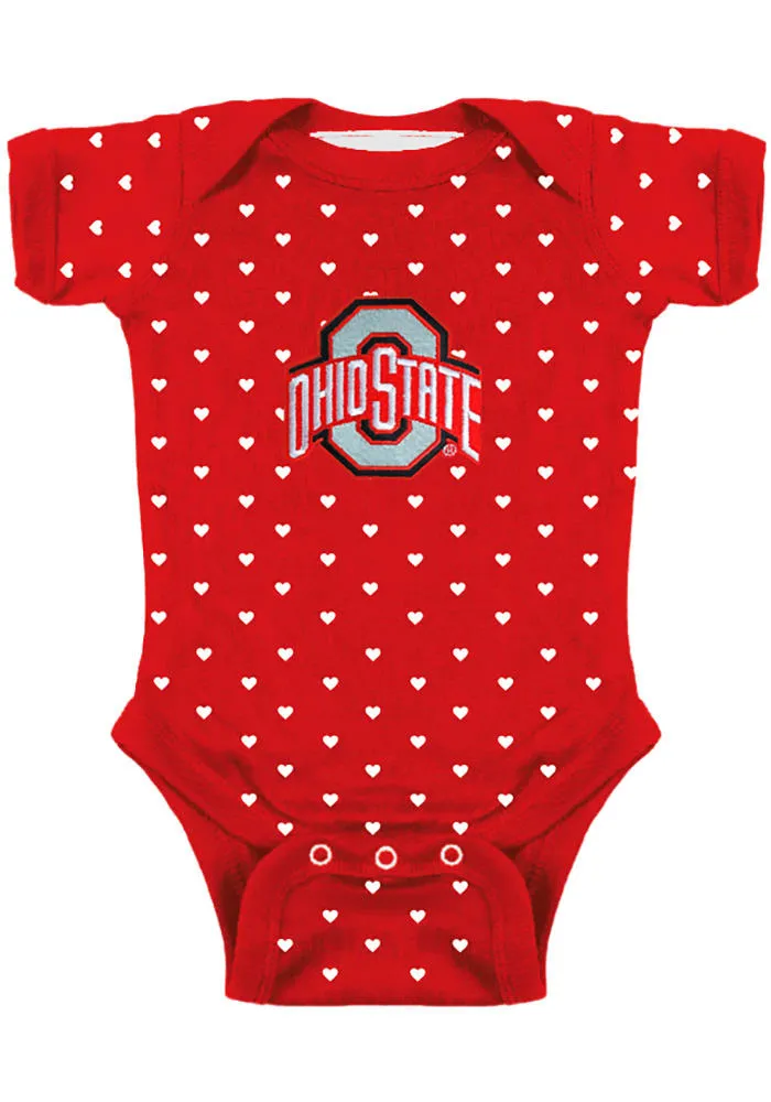 Ohio State Buckeyes Baby Red Heart Short Sleeve One Piece